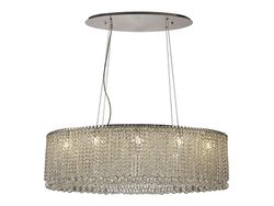 Inspired Lighting Empire IL31374 100x50cm Oval Loft vedhæng Lysekrone, 10 Lys G9, poleret Krom, Crystal