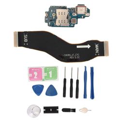 Latausportin vaihto Galaxy S22 Ultra 5G S908B N EU -versiolle PCB USB C -telakan liitin Flex-kaapelin korjausosa työkalusarjalla