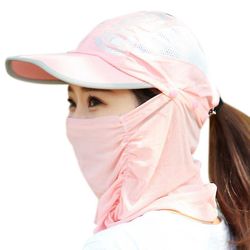 Zhuopai Aldult Sol Hatte Fishing Hatte Cykling Hatte Ansigtsmasker Baseball Hatte Sun Hatte Pink