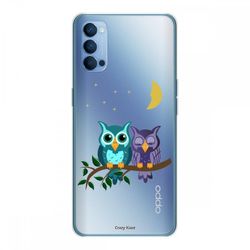 Crazy Kase Hull For Oppo Reno4 5g I Silikone Fleksibel 1 Mm, Moonlight Ugler