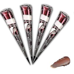 4 kpl Henna Ruskea Pisamia Luonnollinen, Henna Tatuoinnin väri Ruskea, Luonnolliset Henna Kermakartiot, Tatuointitarrat väliaikaisiin tatuointeihin...