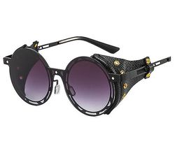 Langytx 2022 Nye kvinders solbriller Round Frame Avantgarde Solbriller Briller Metal Punk Steam Fashion Ins Street Solbriller til mænd PUK2 Normal