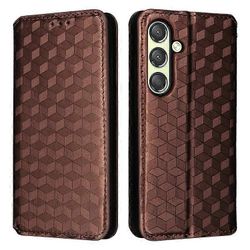 Yhteensopiva Samsung Galaxy S25 -kotelon kanssa Lompakko Rombi Painettu Nahkainen Puhelimen Kuori Ruskea