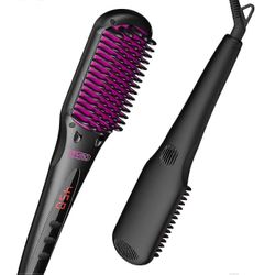 Ioninen hiusten suoristajaharja - parannettu ioninen suoristamisharja 16 lämpötasolla frizz-vapaille silkkihiuksille