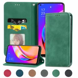 Gangxun Sag For Oppo A94 5g Magnetisk Lukning Læder Tegnebog Cover Housse Etui Shockproof - Grøn