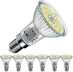 E14 LED-polttimot viileä valkoinen 6W vastaava 100W R50 halogeeni, 6 kpl pakkaus, 820 lumenin 6000K heijastinlamppuja, AC 230V välkkymätön täplikäs
