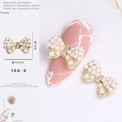 Manicure Zircon Pearl Shell Bow Star-moon Ultra Flash Light Luksus Nail Diamond Patch 1888 guld