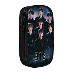 i474 BTS Penaali Rakasta itseäsi Suuren kapasiteetin kynäkotelo Kaksinkertaiset vetoketjut World Tour Jimin Suga V Jungkook RM Pen Bag Toimisto Pap...