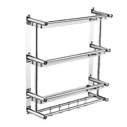 Sehrm Kylpyhuoneen seinähylly paksunnettu ruostumattomasta teräksestä valmistettu lävistysvapaa vahva kantavuus kylpyhuoneen pyyheteline 60cm Three...