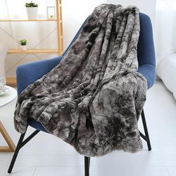 Furman Chic Shaggy Soft Plys Plaid Grå 160X200cm