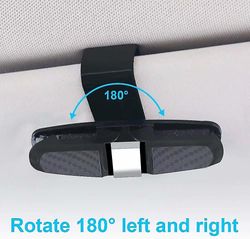 2 Pack solbriller briller Mount For Car, dobbelt-ended Clip -180 Roterende Bil Briller Holder Sølv