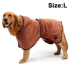 Barsinfi Mikrofiber Hund Badekåbe, Hurtigtørrende Pet Badekåbe, Pet Håndklæde Brown L