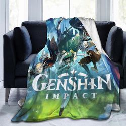 Genshin Impact Teppe Sovesofa Stue Varmt teppe 50 "x40" Svart 50 "x40"