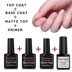 Uusi kynsilakkapohja ja ei pyyhintäpintalakkaa Läpinäkyvä pohjamaali Liota pois pohjamaali Tiivistekerros Himmeä tiivistekerrossetti TSLM2 4 kpl