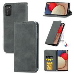 Gangxun Sag Til Samsung Galaxy A02s Magnetisk Lukning Læder Tegnebog Cover Housse Etui Shockproof - Grå