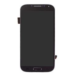 Hiborth LCD-skärm Touch Digitizer med ram för Samsung Galaxy S4 i337 i9500 i9505 Svart