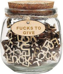 Krukke med f * cks Wooden Cutout Letter Piece Gi en klem i en flaske Gaver til venner