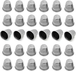 30PCs hopeansävyinen vintage DIY käsityöt metalli ompelu sormustimet, ompelu sormustimet (koko (noin): 19mm x 18mm)