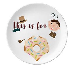 Grøn Doughnut Dessert Sweet Food Far Dessert Plate Dekorative Porcelæn 8 tommer Dinner Home