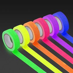 Uv Blacklight Reaktiv (6 farver) 0,59inch X 16,4 ft per farve, fluorescerende klud / neon Gaffer Tape (6pack)