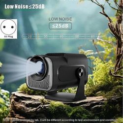 HY320 Mini Native 720P Android 11 projektori 200ANSI Wifi6 BT5.0 Cinema Outdoor kannettava 180 Rotabl Musta
