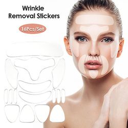 Littleparanda Genanvendelig silikone rynke fjernelse Sticker Patch Ansigt Løft Mask Hudpleje Tools 16Pcs