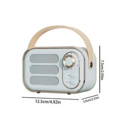 Retrokaiutin 360 stereoefekti bluetooth mini kaiutin vintage radio kodin sisustus äänilaatikko outdo Valkoinen