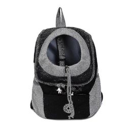 Rejse Pet Dog Carrier Travel Mesh rygsæk bærbar skuldertaske S Black