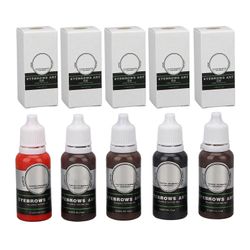 5 väriä Microblading-harjoitusmuste Ammattimainen kulmakarvojen rajauskynä Huulten tatuointiharjoituspigmentti aloittelijoille