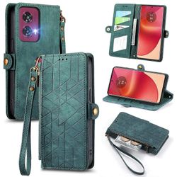 Motorola Edge 50 Fusion 5G -kotelon vetoketjulompakko PU-nahkageometria puhelimen kansi Monivärinen Style C