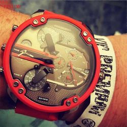 Montre Chronographe Mr. Daddy Diesel Pour Homme 50 Mm, Montre En Acier Inoxydablerouge