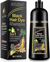 500ml musta/ruskea Instant Hair Color shampoo harmaille hiuksille - Hair Dye Shampoo 3 in 1-100% Grey Coverage - Yrttiväri muutamassa minuutissa na...