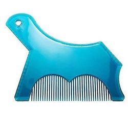 Coosilo Skæg Shaping Styling Tool Skabelon Shaper Stencil Symmetri Trimning Skæg Comb blå
