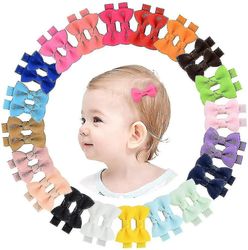 40stk 2 tommer baby piger hår buer Grosgrain Ribbon Bows Hår Clips Bar