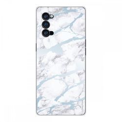 Crazy Kase Shell Til Oppo Reno4 Pro 5g Blød silikone 1 mm, Blå Marmor effekt