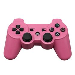 Langaton ohjain PS3: lle, langaton ohjain Double Shock -peliohjain 6-akselinen Bluetooth-peliohjaimen joystick Vaaleanpunainen
