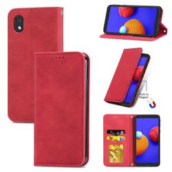 Gangxun Sag til Samsung Galaxy M01 Core Magnetisk lukning Læder Tegnebog Cover Housse Etui Shockproof - Rød