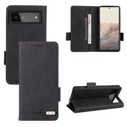 Gangxun Etui til Google Pixel 6 læderetui folio flip med kreditkort slots Etui Coque Sort