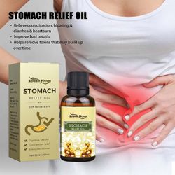 Gaoguan Beroligende maveolie abdominal massage og pleje olie til clearing afføring, lindre gastrointestinale gener, opstrammende slankende olie 50m...