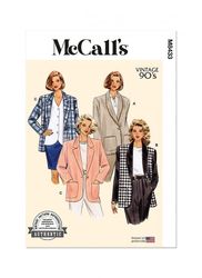 McCalls symønster 8433 jakker, vintage stil 8-10-12-14-16