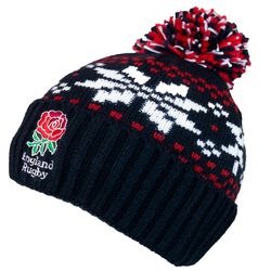 Officielle England Rugby RFU Voksne Varm Vinter Hue Bobble Hat - Multi One Size