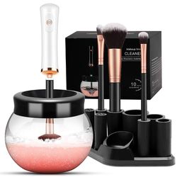 Bxhd Makeup børste renere tørretumbler, makeup børste rengøringsmaskine med 8 gummi kraver