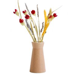 Keramisk vase i europæisk stil, grov keramisk tørret blomstervase C-Pink