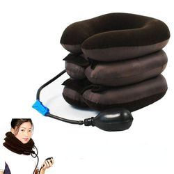 Oppustelig hals cervikal ryghvirvel Traction Soft Brace Enhed Enhed for hovedpine hoved ryg skulder nakke smerter Sundhedspleje