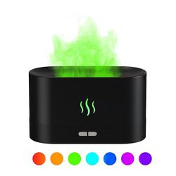 Unbrand Bärbar Aroma Diffuser Simulering Flame Usb Flame Mist Maker Luftfuktare Svart Colorful