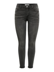 Jacqueline de Yong JDY Women's Fitted Skinny Ankel Denim Jeans med frynser regelmæssig stretch Mørk grå XS / 34L