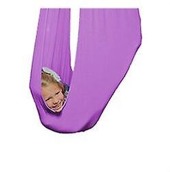 100x280cm Yoga Flyvende Hængekøje Swing Aerial Yoga Hængekøje, Lilla Farve