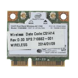 Dual Band Wireless-AC 3160 3160HMW AN Half Mini PCI-e Wifi WLAN -kortti HP SPS:lle