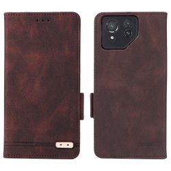 Asus ROG Phone 8 5G Case Folio Flip nahkainen puhelimen kansi lompakkoteline - kahvi Espresso Style B Asus ROG Phone 8 5G