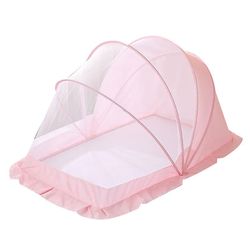 Yunshu Baby bærbar foldning bundløs soltæt myggenet til sommer Pink M